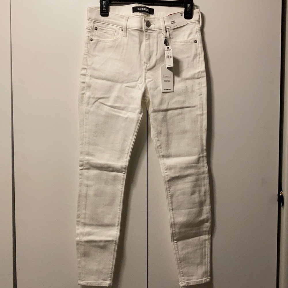 MID RISE WHITE JEAN LEGGINGS EXPRESS (size 2S)